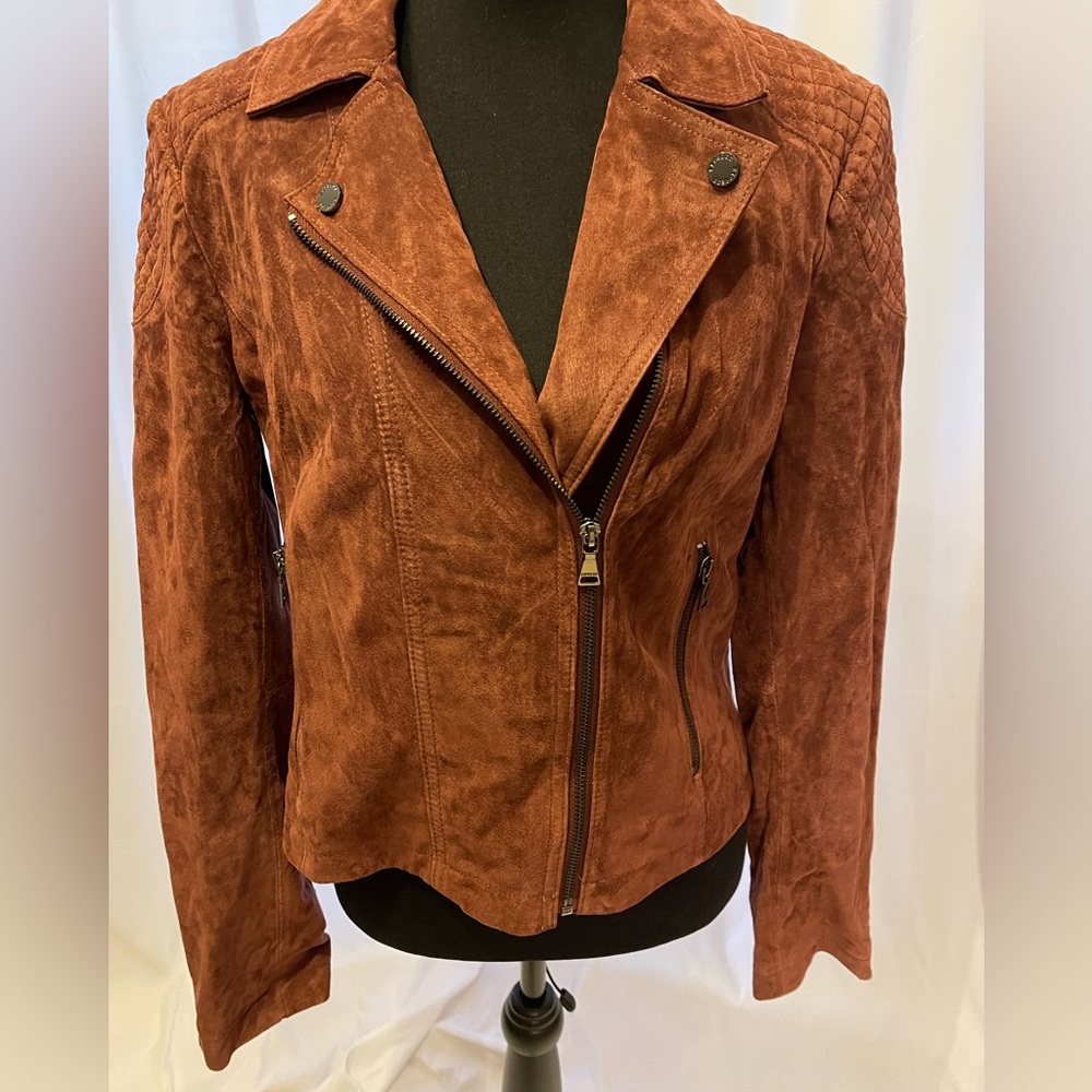 Express Genuine Leather Suede Moto Jacket